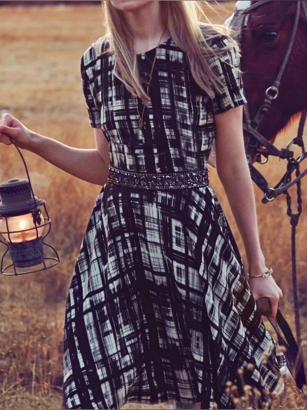 Corey Lynn Calter Anthropologie Black & Ivory Handkerchief Midi Dress Size 8